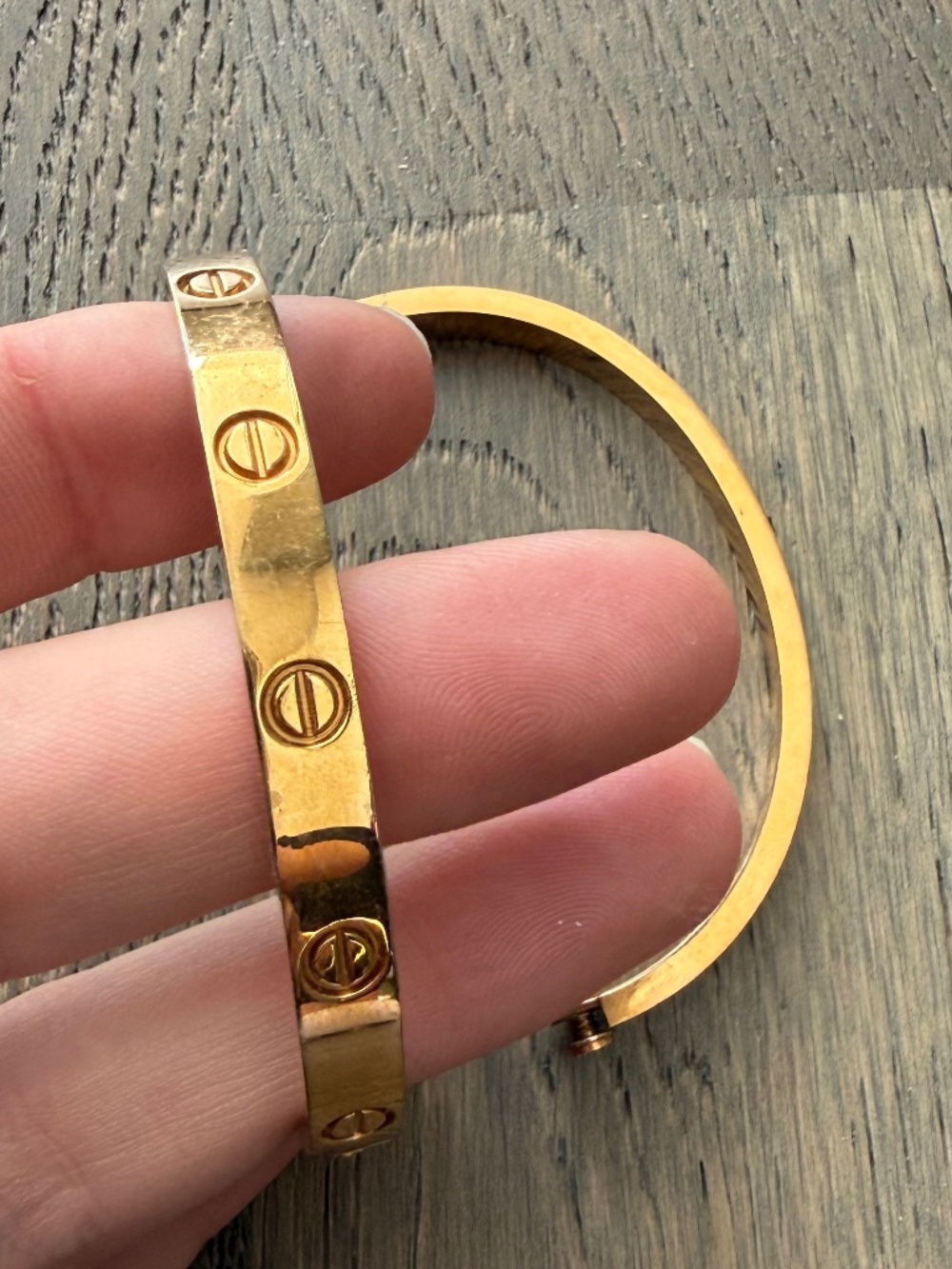 Rose Gold Screw Motif Bangle Bracelet – Stainless Steel – Includes Screwdriver